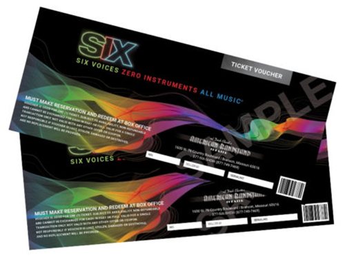 SIX Vocal Group Gift Certificates