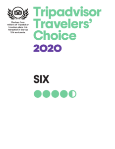 Trip Advisor Travelers' Choice Award for SIX in top 10% of Attractions Worldwide