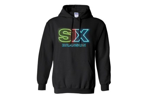 black SIX pull over hoodie