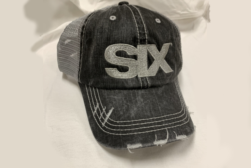 SIX Cap charcoal denim trucker style