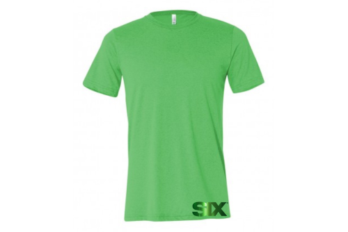 SIX lime designer tee with green SIX logo