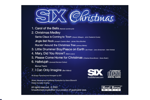 SIX Christmas CD Back Cover