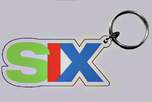 SIX acrylic key chain with key ring