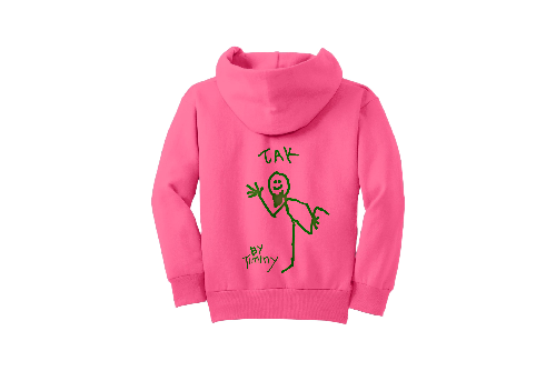 Back of Pink Timmy Pullover Hoodie product