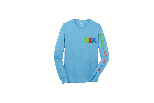 SIX Long Sleeved Tag Line Teal T-Shirt