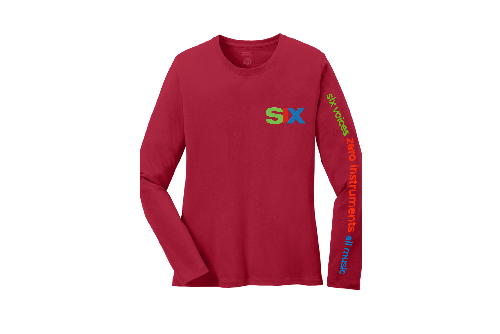 SIX Long Sleeved Tag Line Red T-Shirt